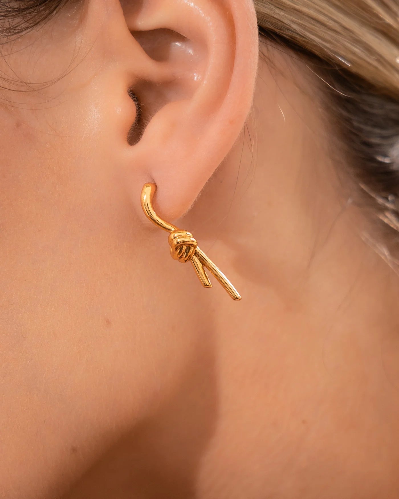 Gold Love Bow Earrings