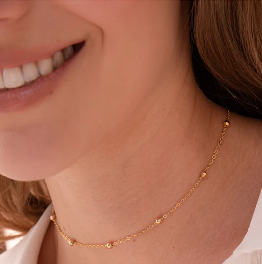 Choker Pellets Perlitas + Pendientes