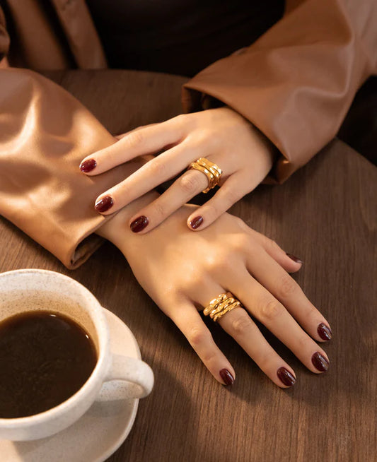 Set x 3 Anillos Ondas