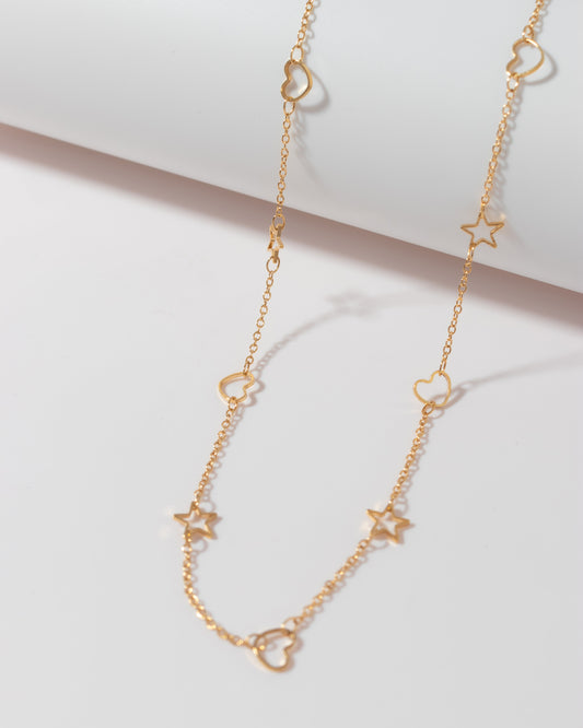 Star and Hearts Necklace + Earrings