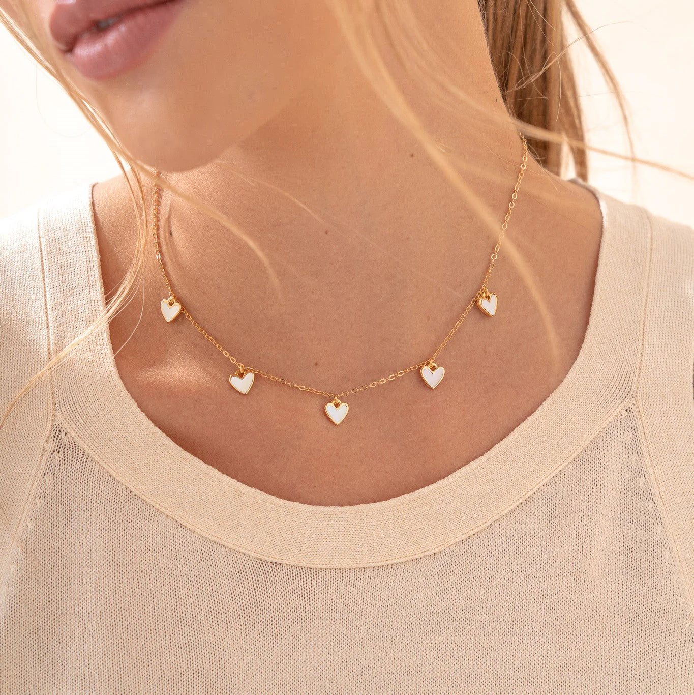 Multi-Heart Chain + Earrings
