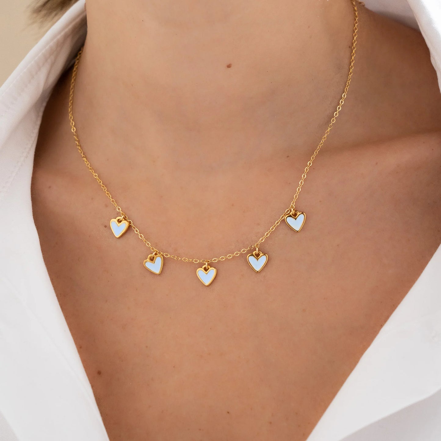 Multi-Heart Chain + Earrings