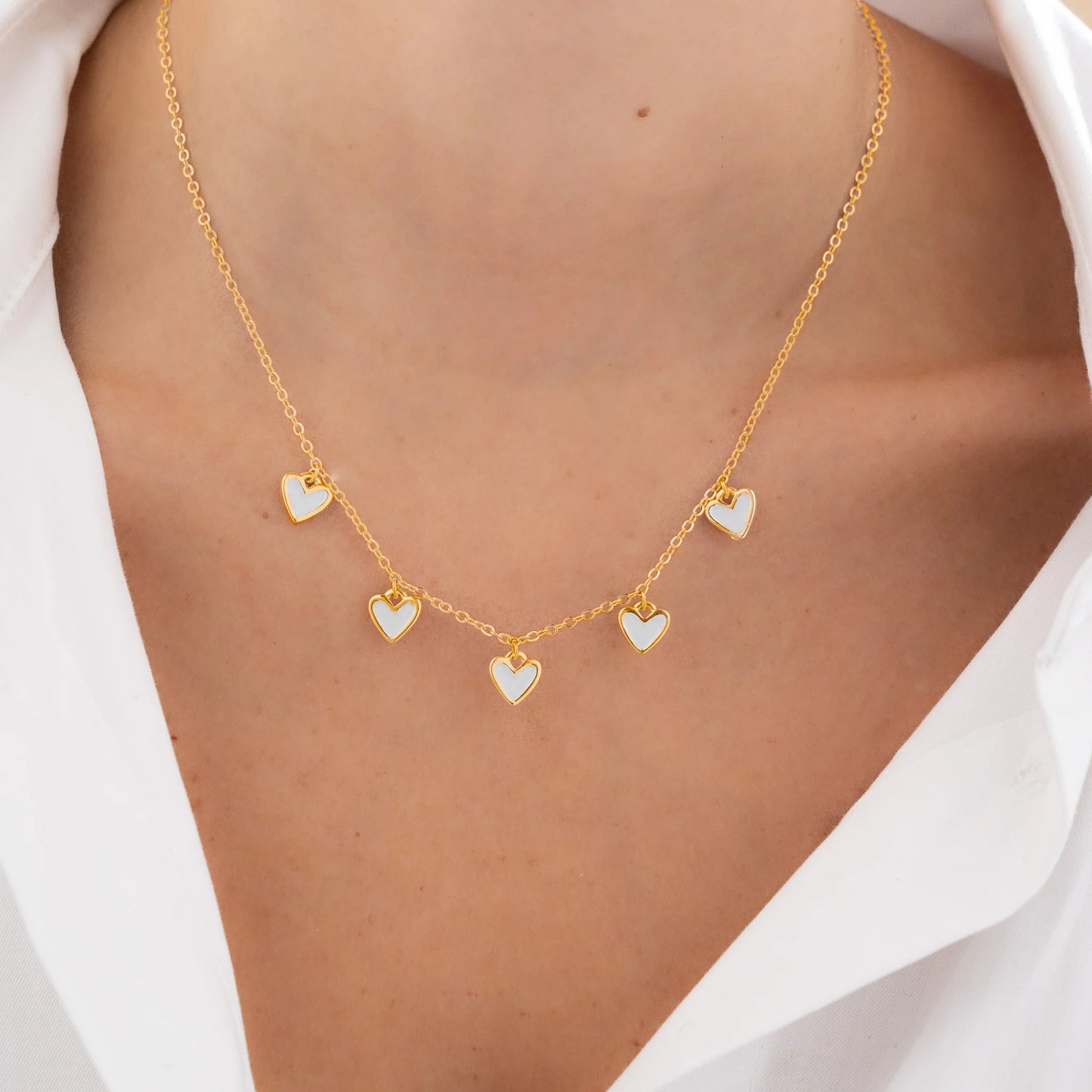 Multi-Heart Chain + Earrings