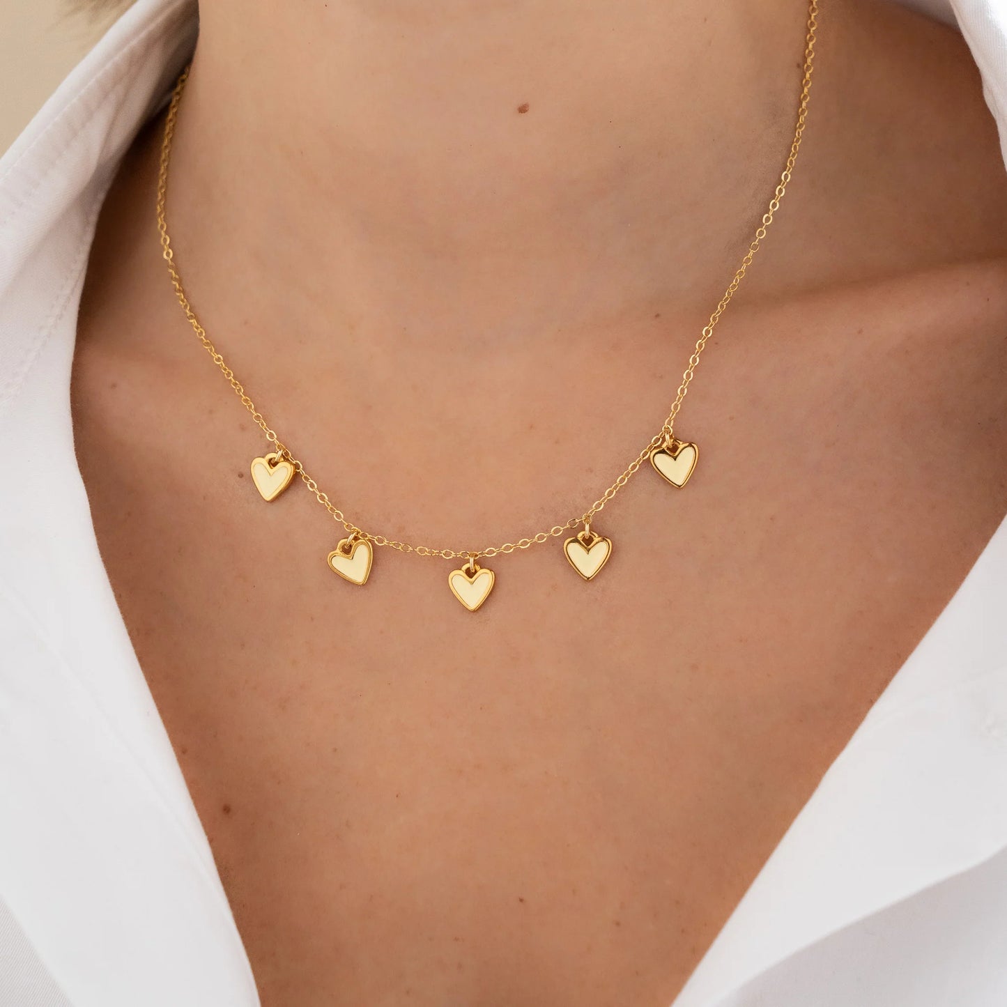 Multi-Heart Chain + Earrings