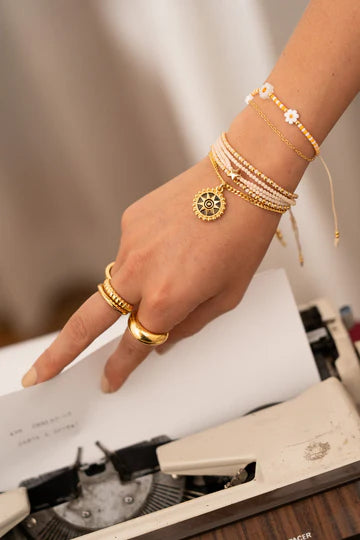 Set of 4 Sun Flower Bracelets + Earrings