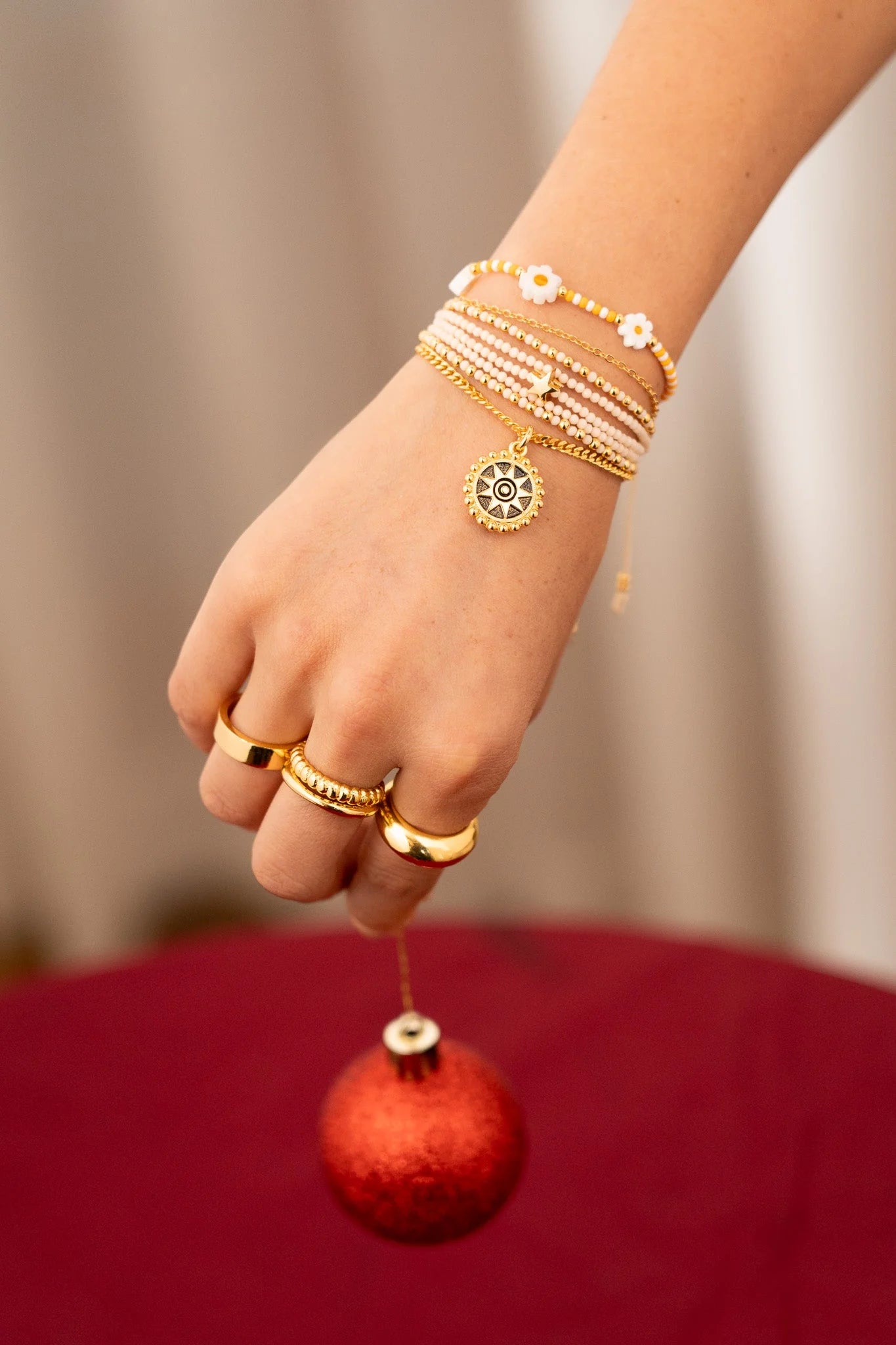 Set of 4 Sun Flower Bracelets + Earrings