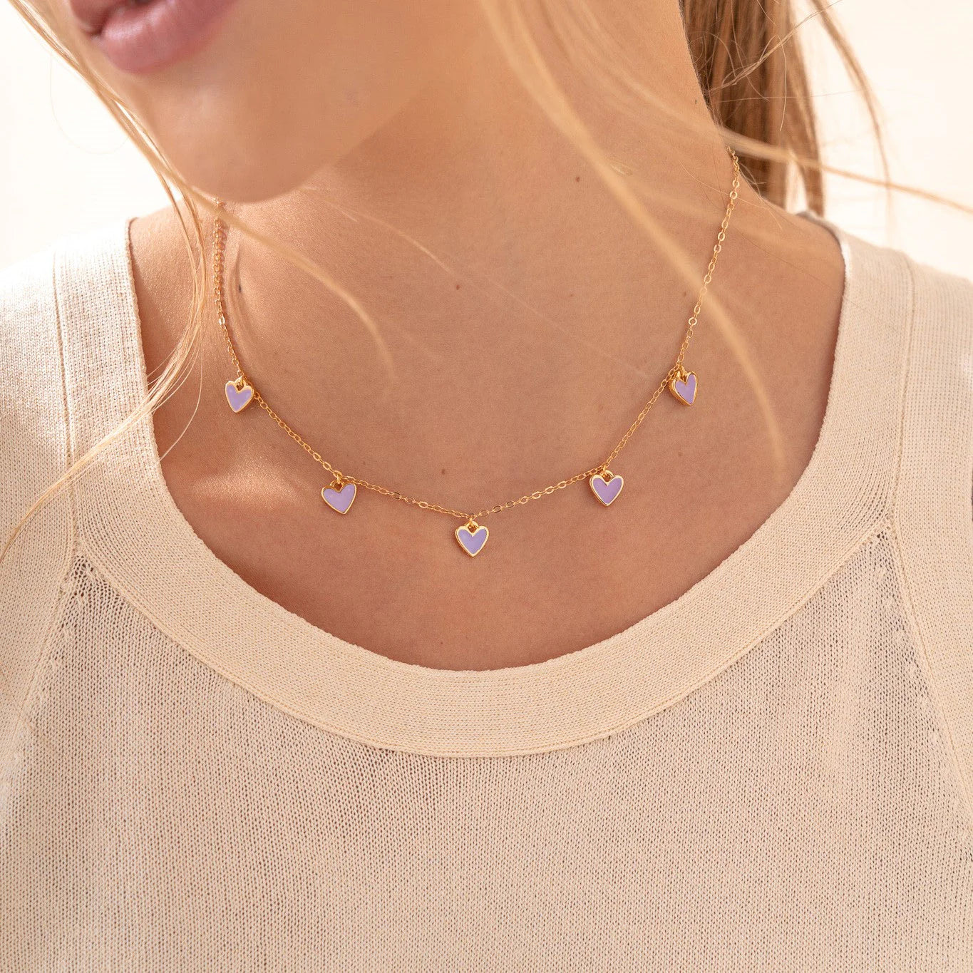 Multi-Heart Chain + Earrings