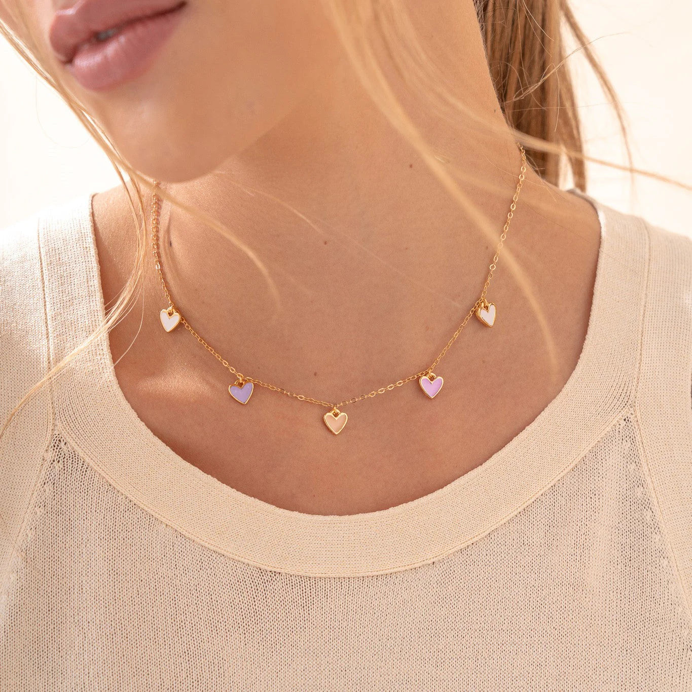 Multi-Heart Chain + Earrings