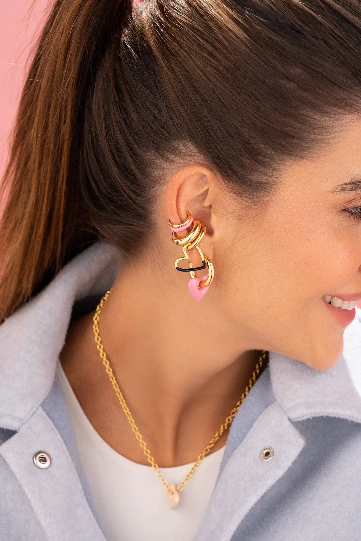 Earcuff Heart Pendant