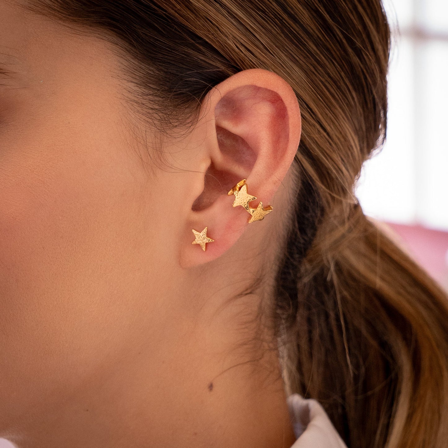 Set Of 1 Pair Of Polka Dots And 1 Earcuff