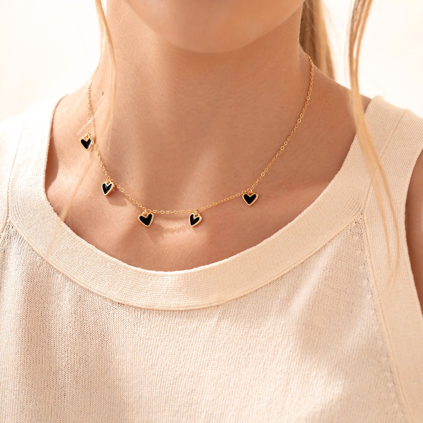 Multi-Heart Chain + Earrings