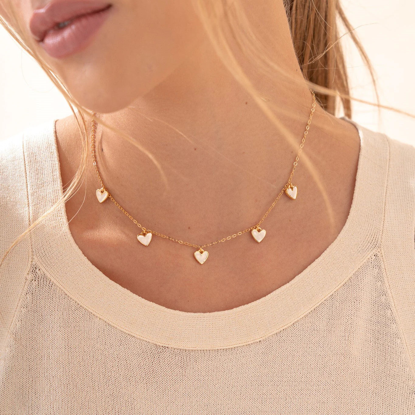 Multi-Heart Chain + Earrings