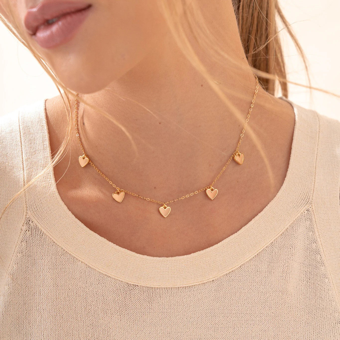 Multi-Heart Chain + Earrings