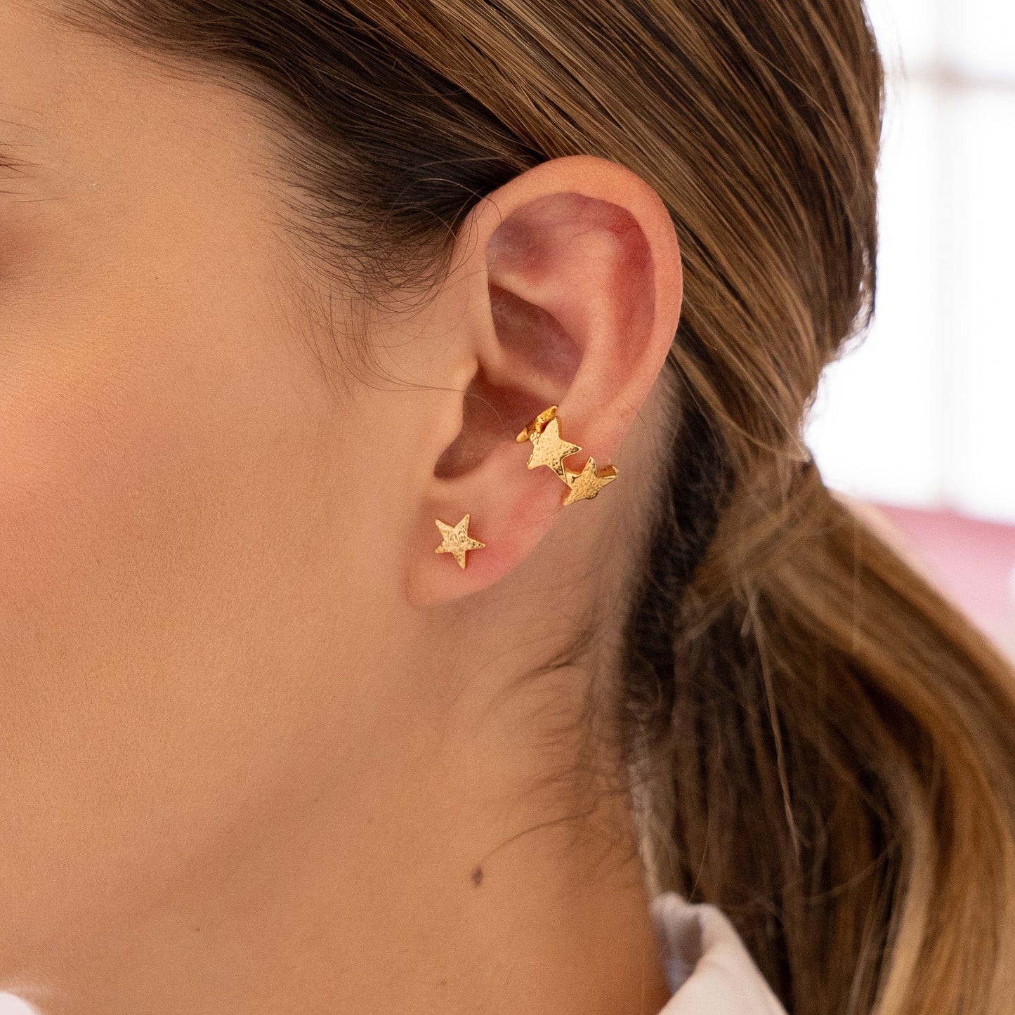 Set Of 1 Pair Of Polka Dots And 1 Earcuff