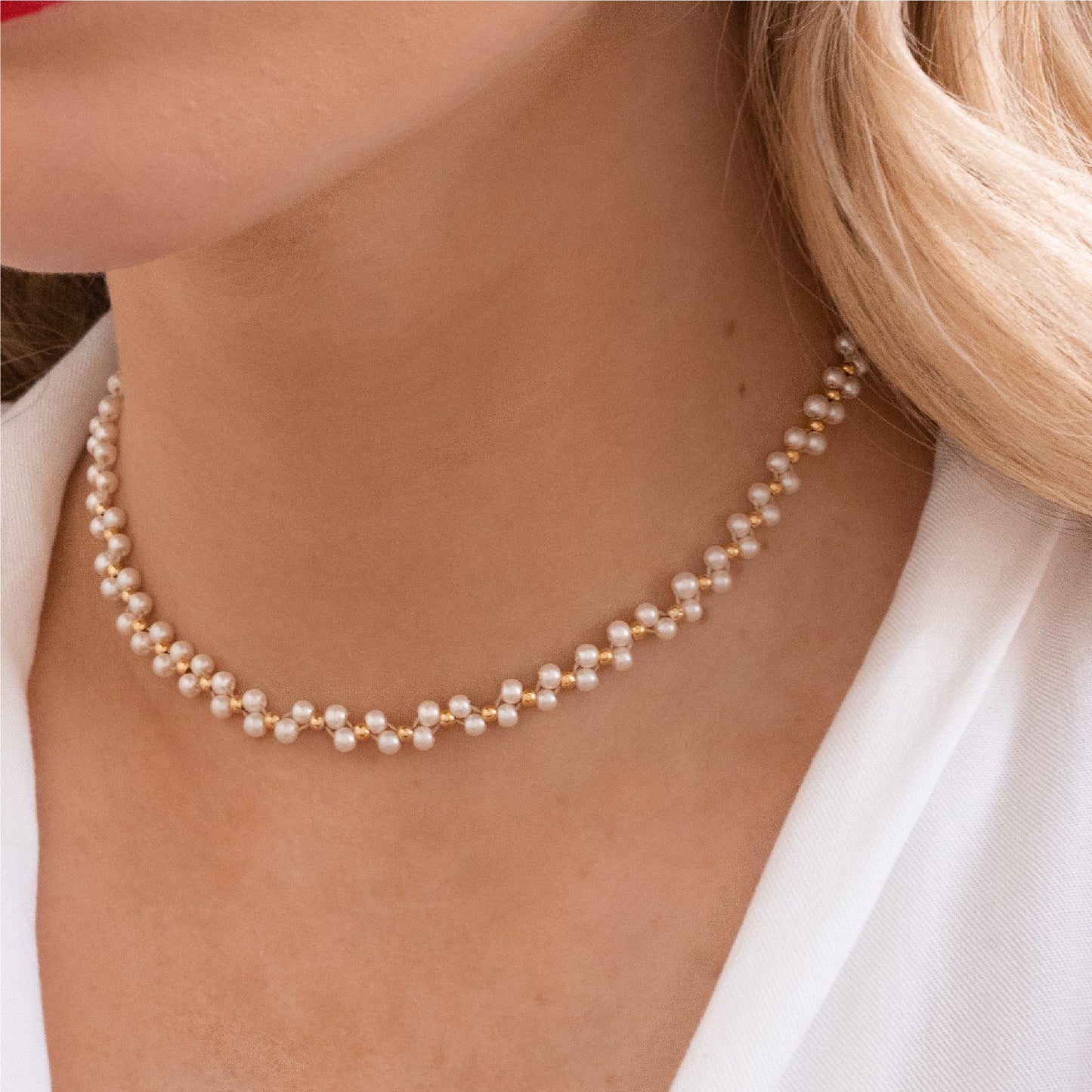 Woven Pearl Choker